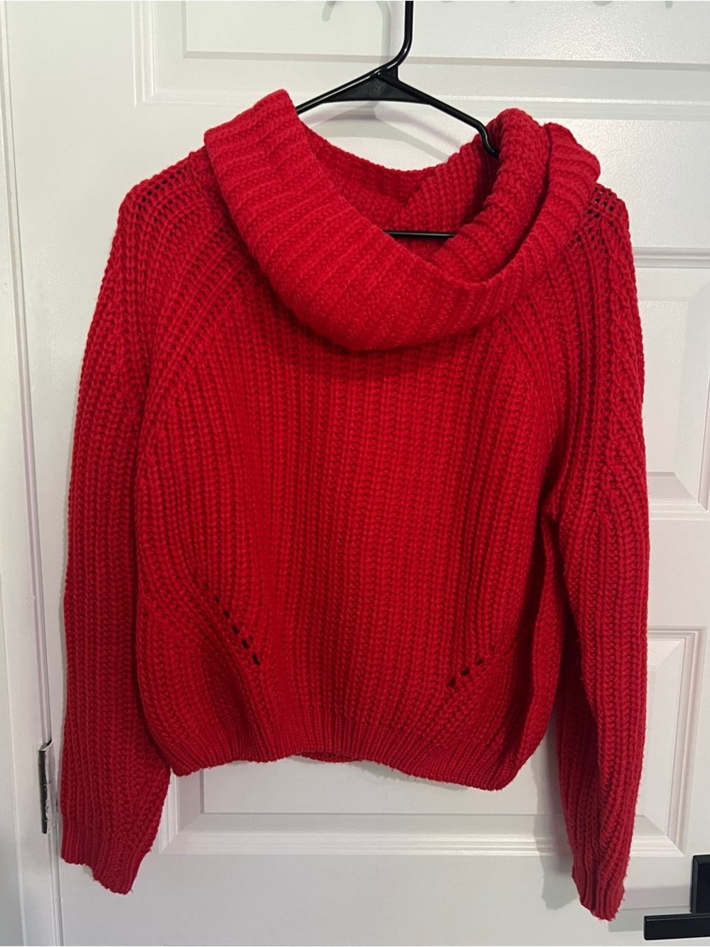 moon & madison Red Cowl Neck Chunky Knit Sweater